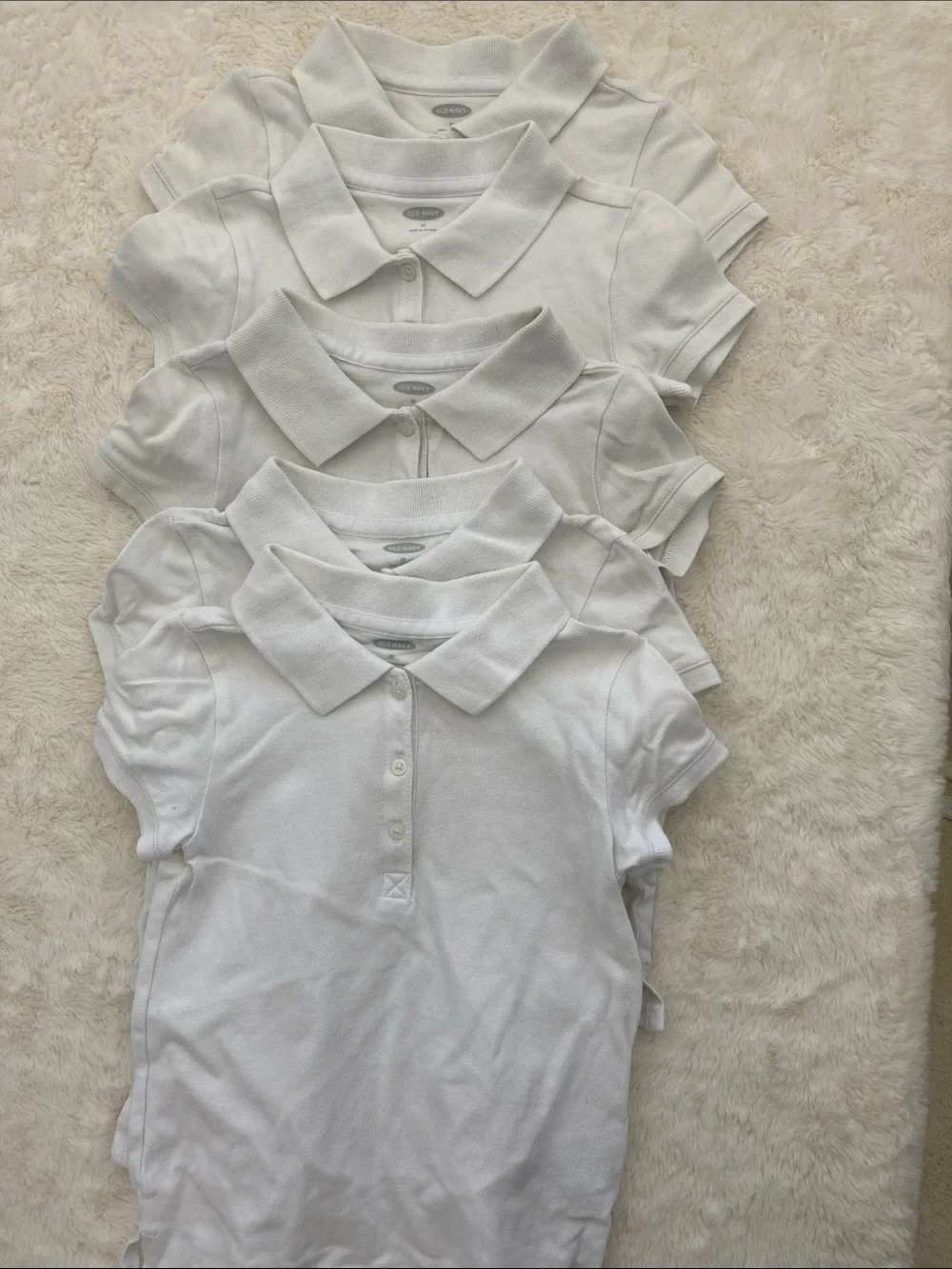SALE! 50% Off 5 Old Navy Girls' White Short-Sleeve Polo Top Size 5T